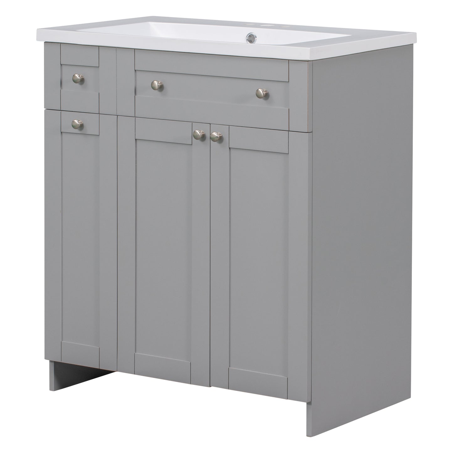 30" Bathroom vanity with Single Sink in grey,Combo Cabinet Undermount Sink,Bathroom Storage Cabinet