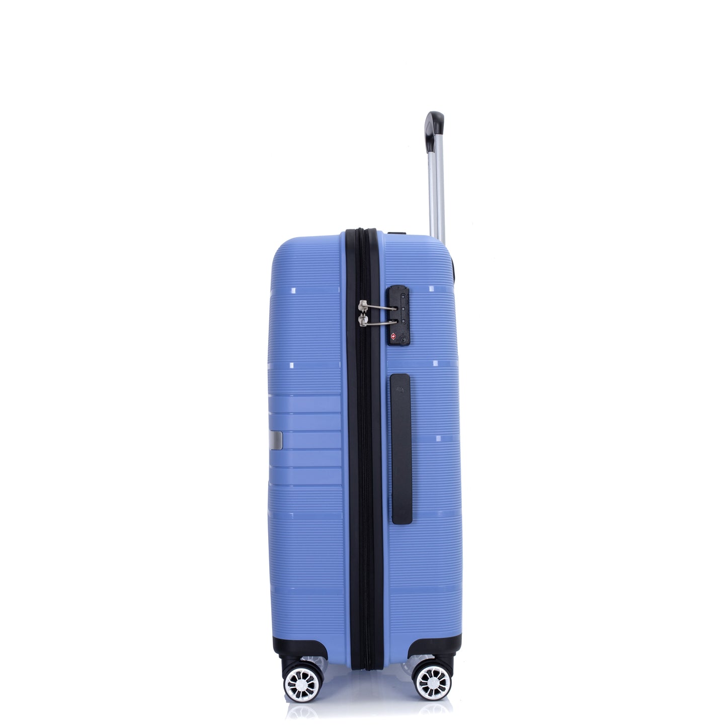 Hardshell Suitcase Double Spinner Wheels PP Luggage Sets Lightweight Durable Suitcase with TSA Lock,3-Piece Set (20/24/28) , Purplish Blue