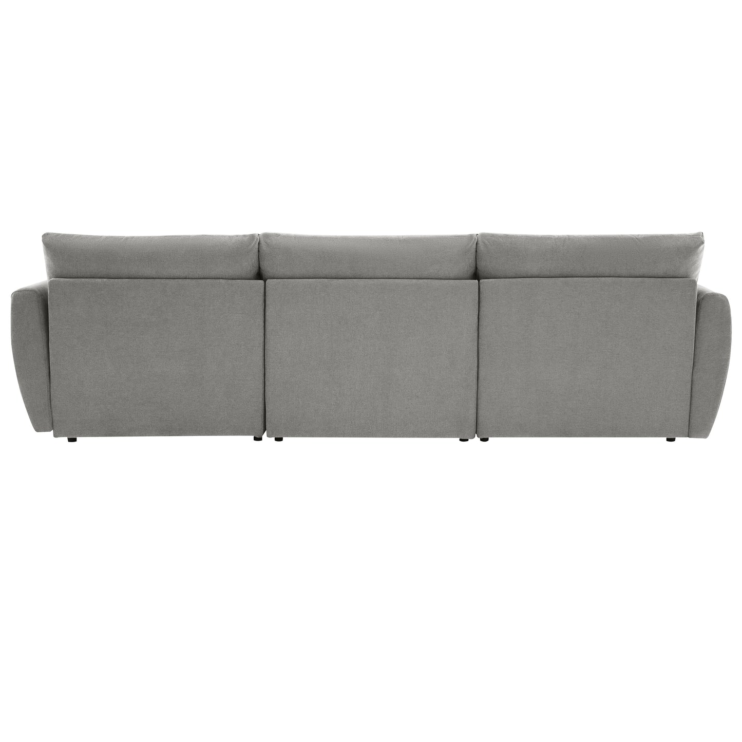 Convertible L-Shaped Sectional Sofa with Movable Ottoman and USB Ports