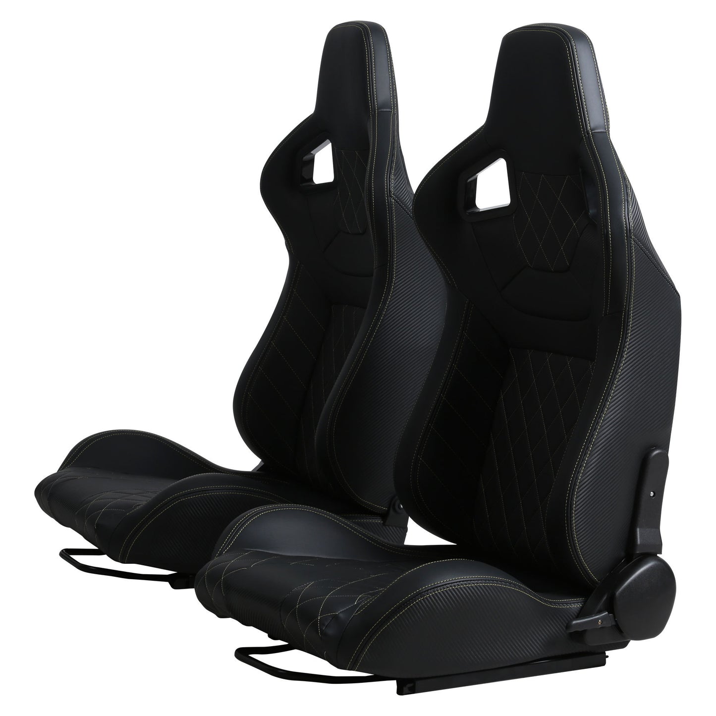 Ergonomic PVC Racing Simulator Game Seats, Black with Adjustable Double Slides