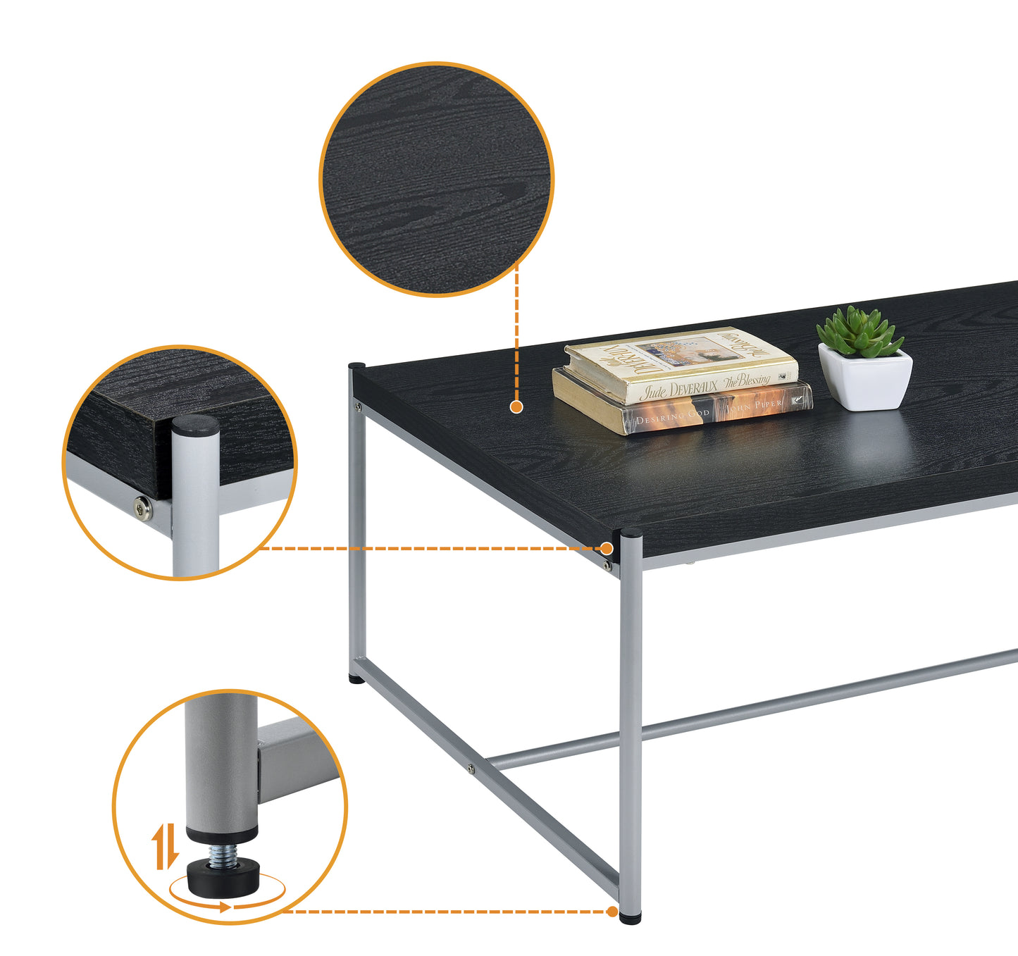 3-Piece Lennox Black Coffee and End Table Set