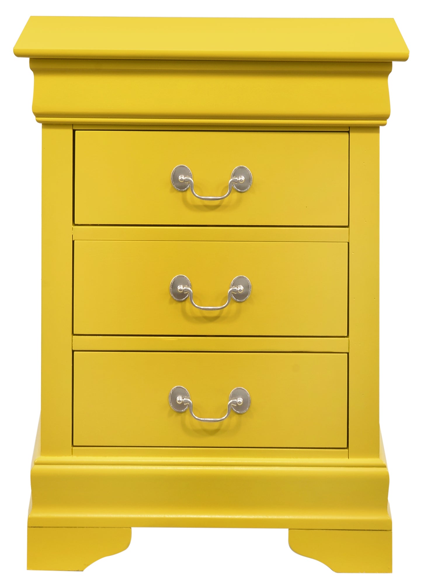 Louis Phillipe G3102-3N 3 Drawer Nightstand , Yellow