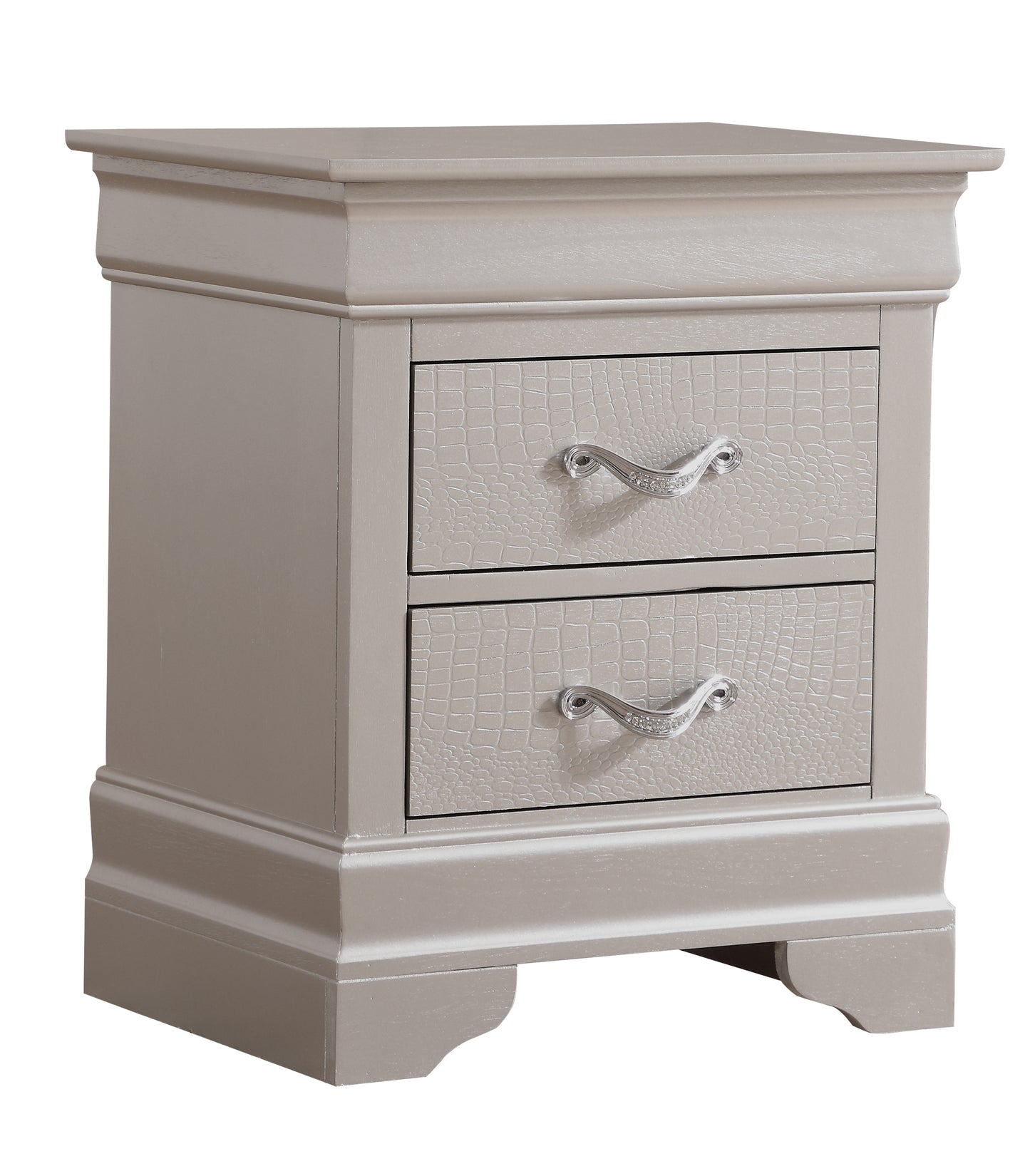 Lorana G6500-N Nightstand , Silver Champagne