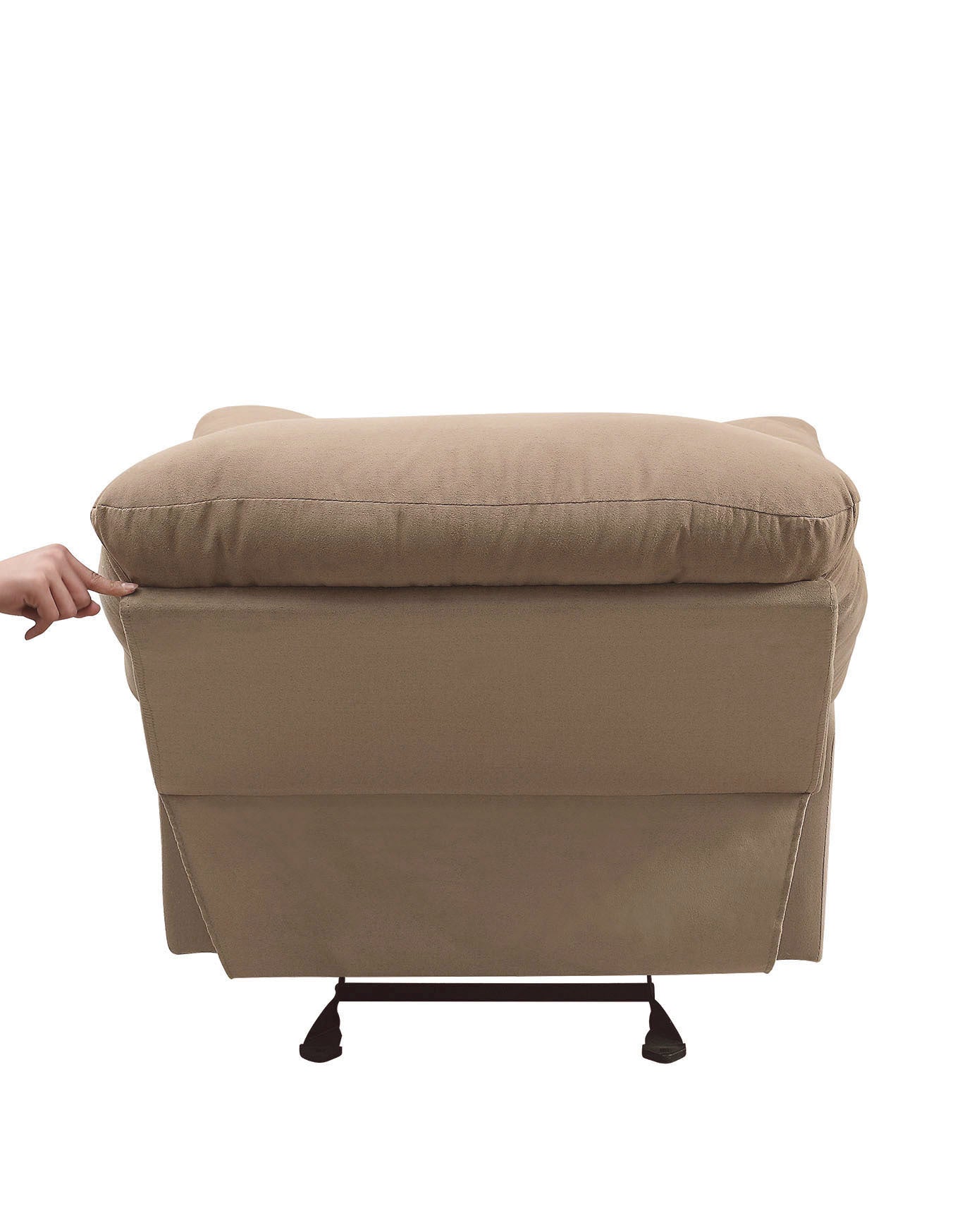 Arcadia Recliner in Light Brown Microfiber with Motion