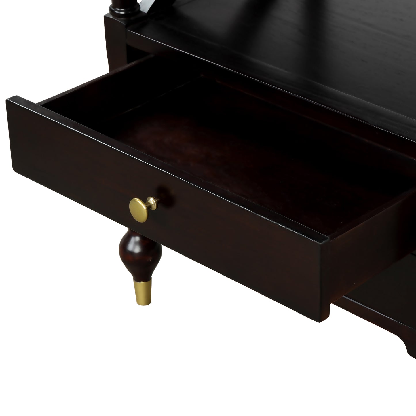 Modern Black Cherry 2 Drawer Nightstand