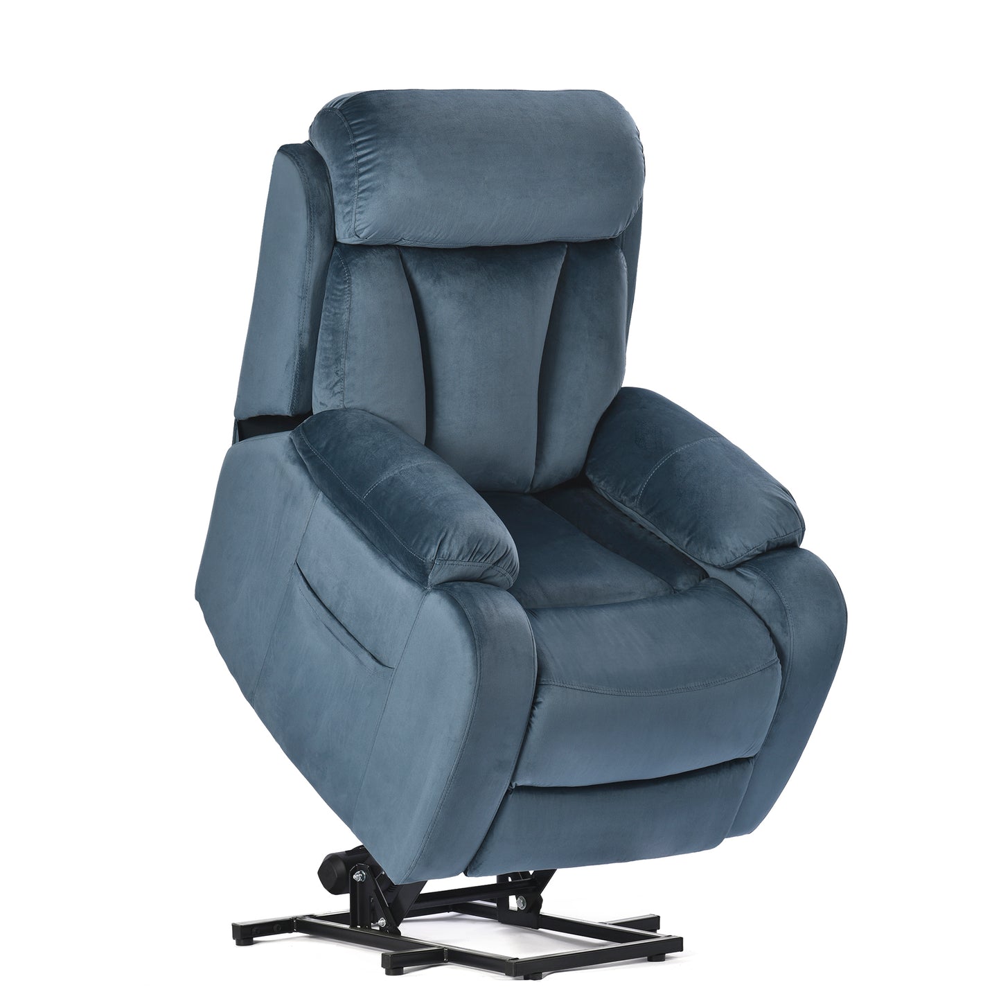 Elderly Power Lift Recliner Chair in Navy Blue with Remote Control