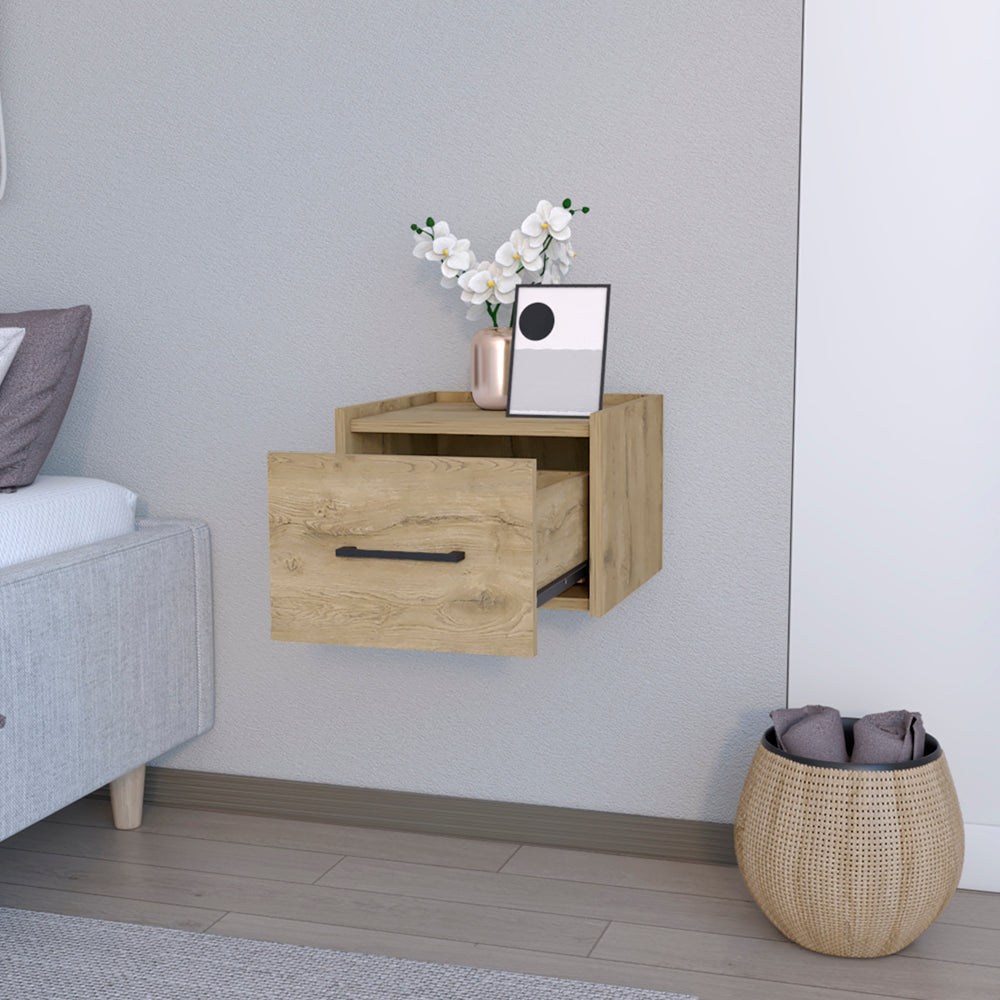 Floating Nightstand Calion, Bedroom, Macadamia