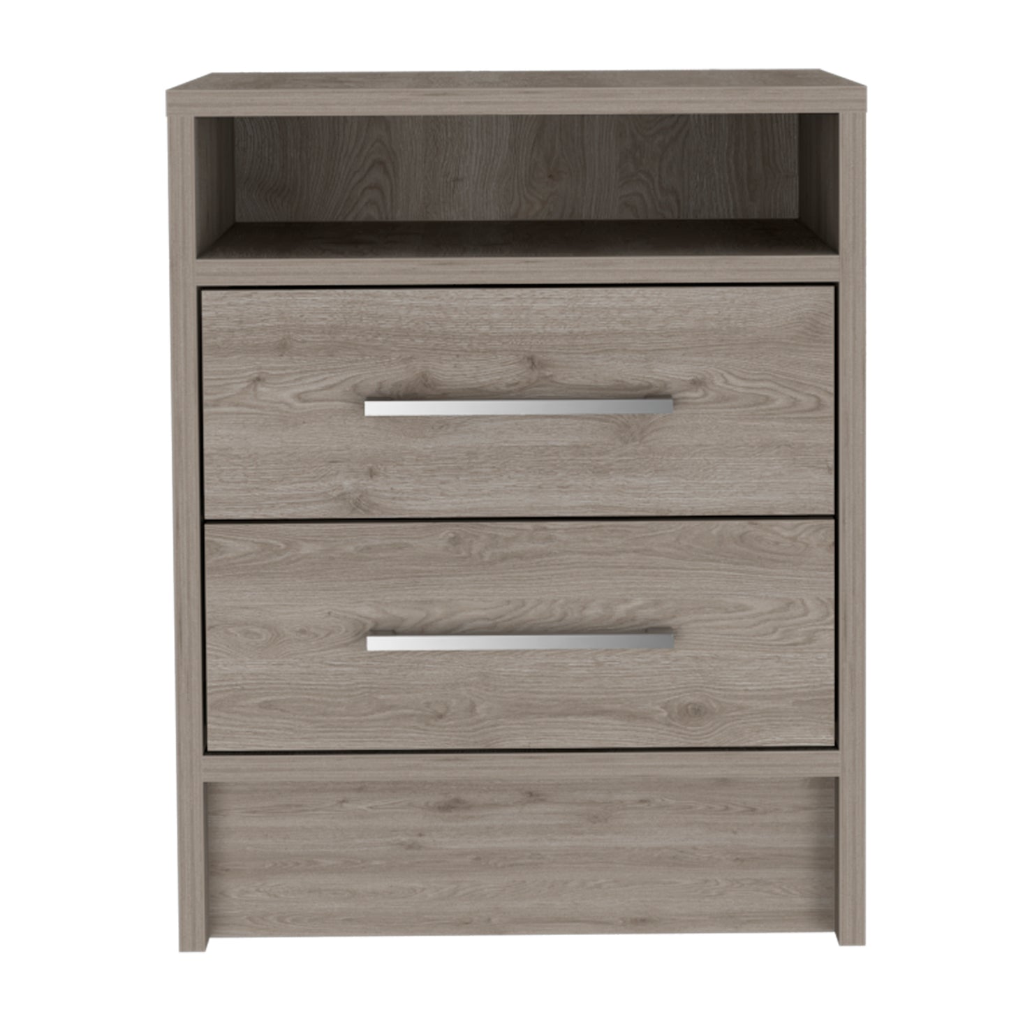 Rowley 2-Drawer 1-Shelf Rectangle Nightstand Light Grey