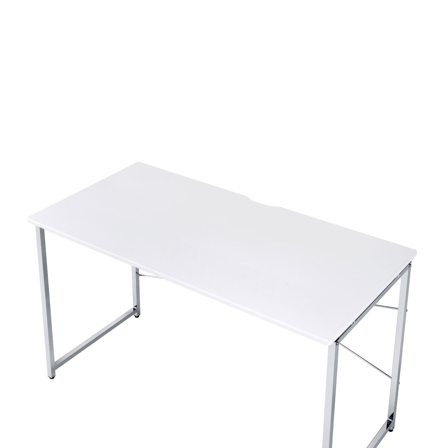 Contemporary White and Chrome Writing Desk by Tennos