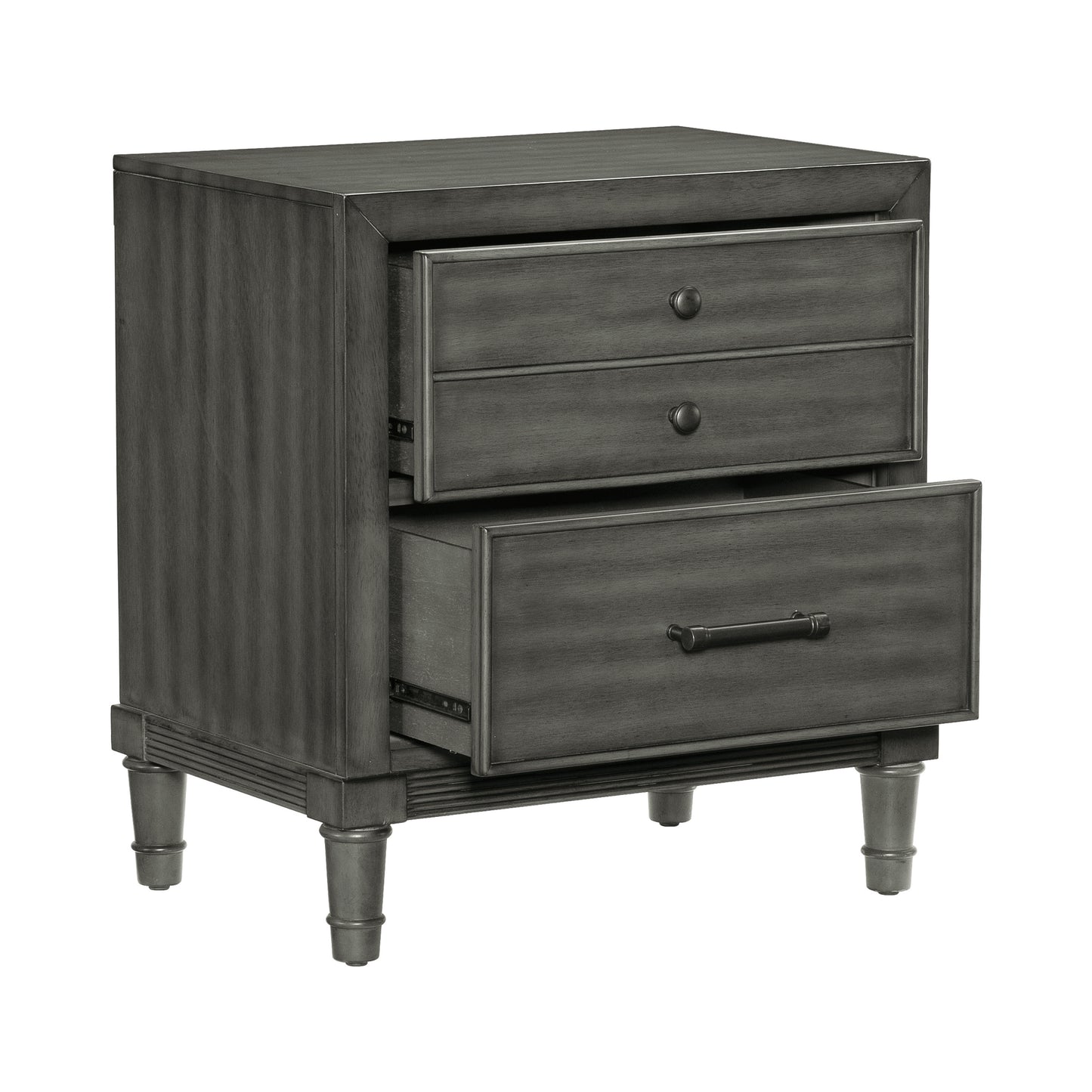 Transitional Style Gray Finish 1pc Nightstand of Drawers Versatile Look Bedroom Furniture