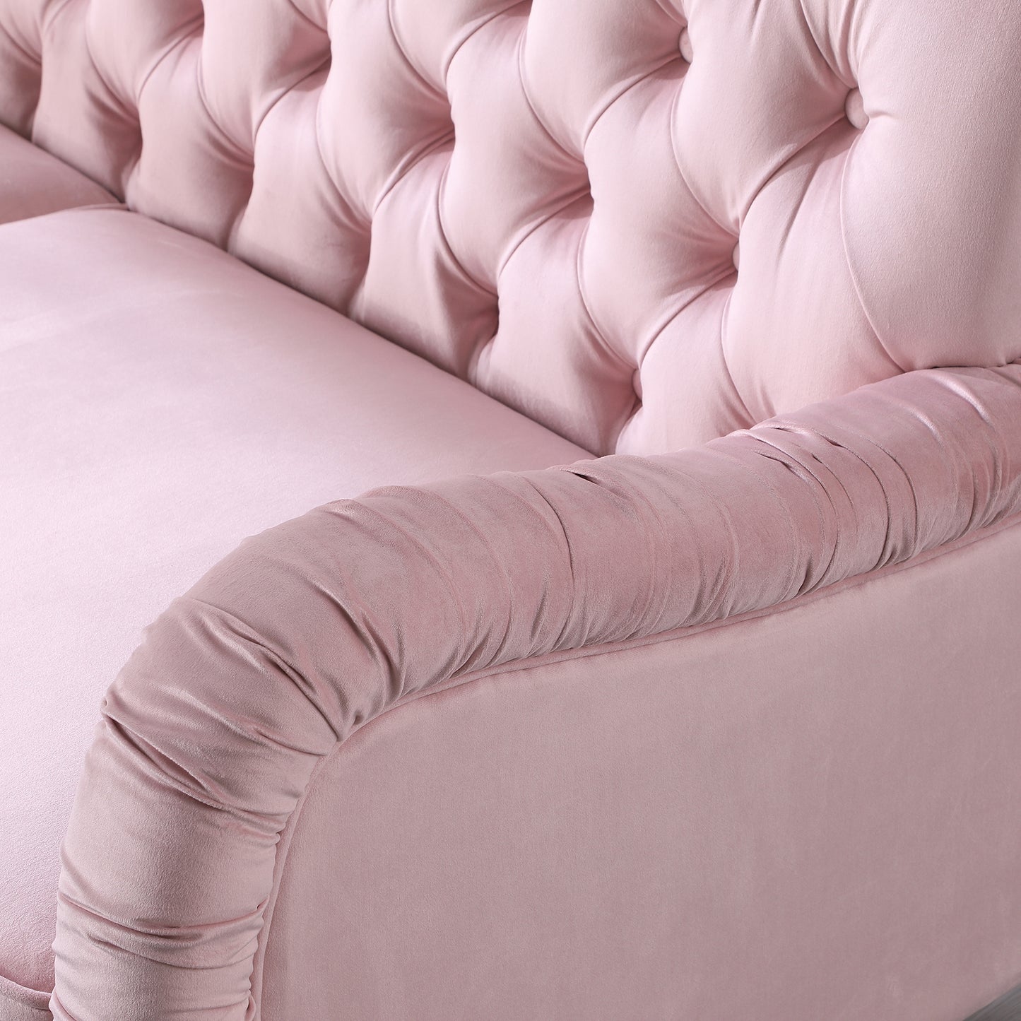 Pink Velvet Chesterfield 2-Seater Modern Sofa