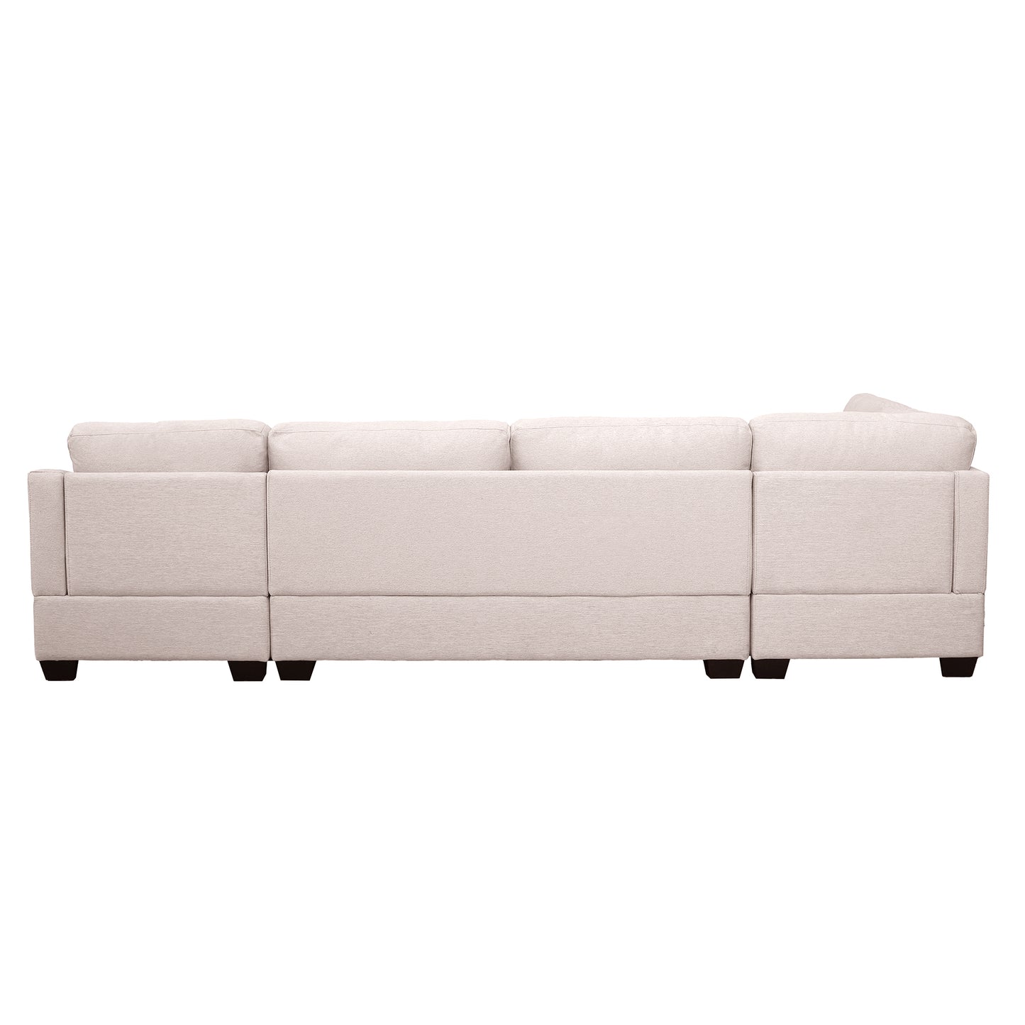 Modern Large  U-Shape Sectional Sofa, Double Extra Wide Chaise Lounge Couch,  Beige