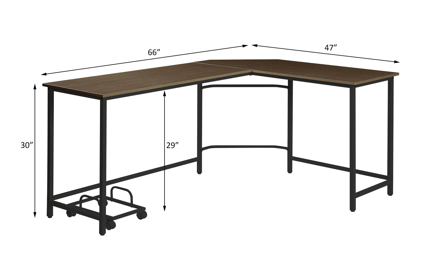 Dazenus L-Shaped Computer Desk with Sleek Black Finish