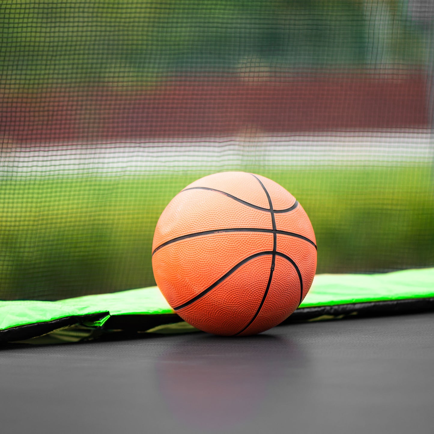 15FT Trampoline with Basketball Hoop Inflator and Ladder(Inner Safety Enclosure) Green