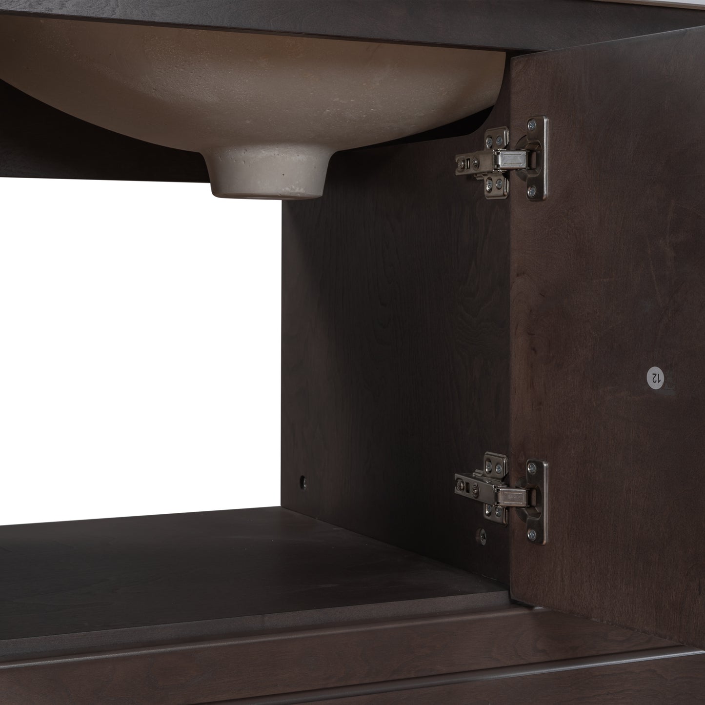 30" Bathroom Vanity with Sink, Bathroom Storage Cabinet with Doors and Drawers, Solid Wood Frame, Ceramic Sink, Brown