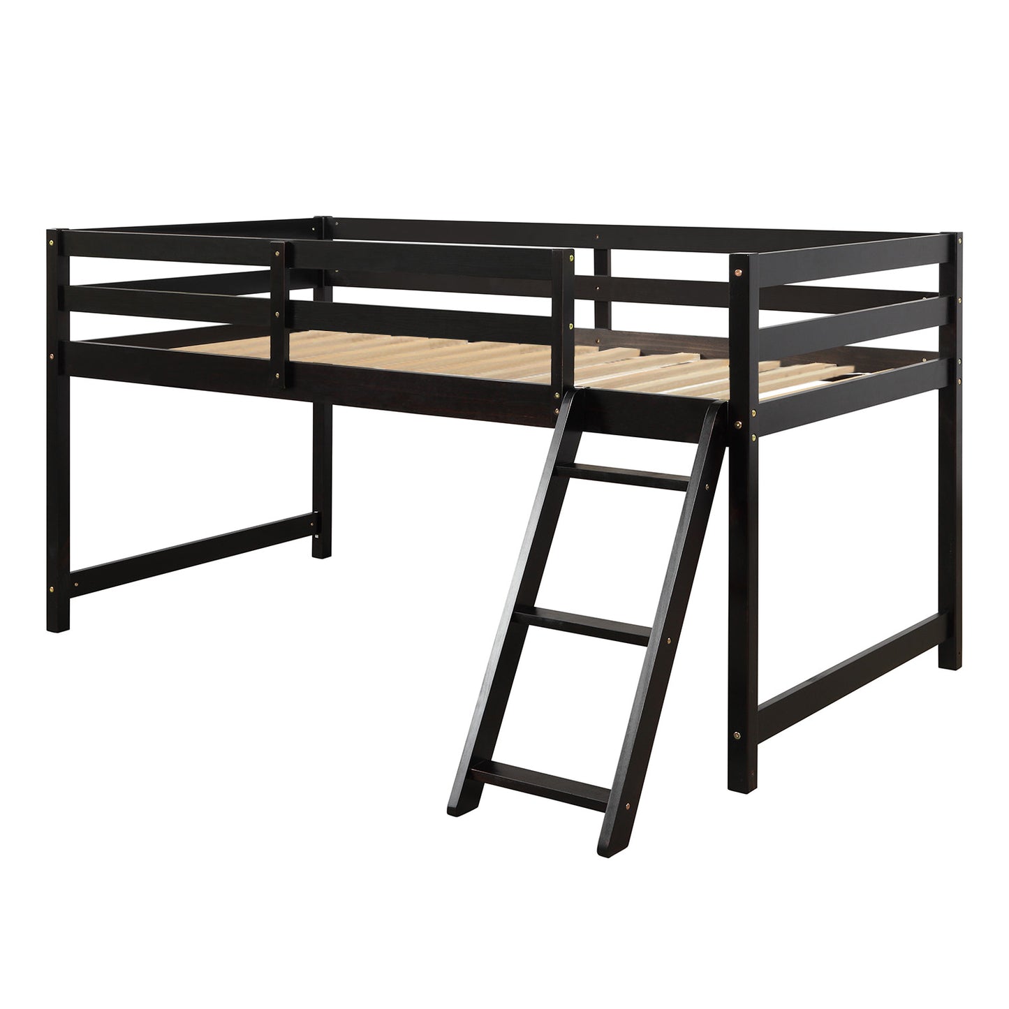 Elegant Twin Full Espresso Bunk Bed with Maximized Space