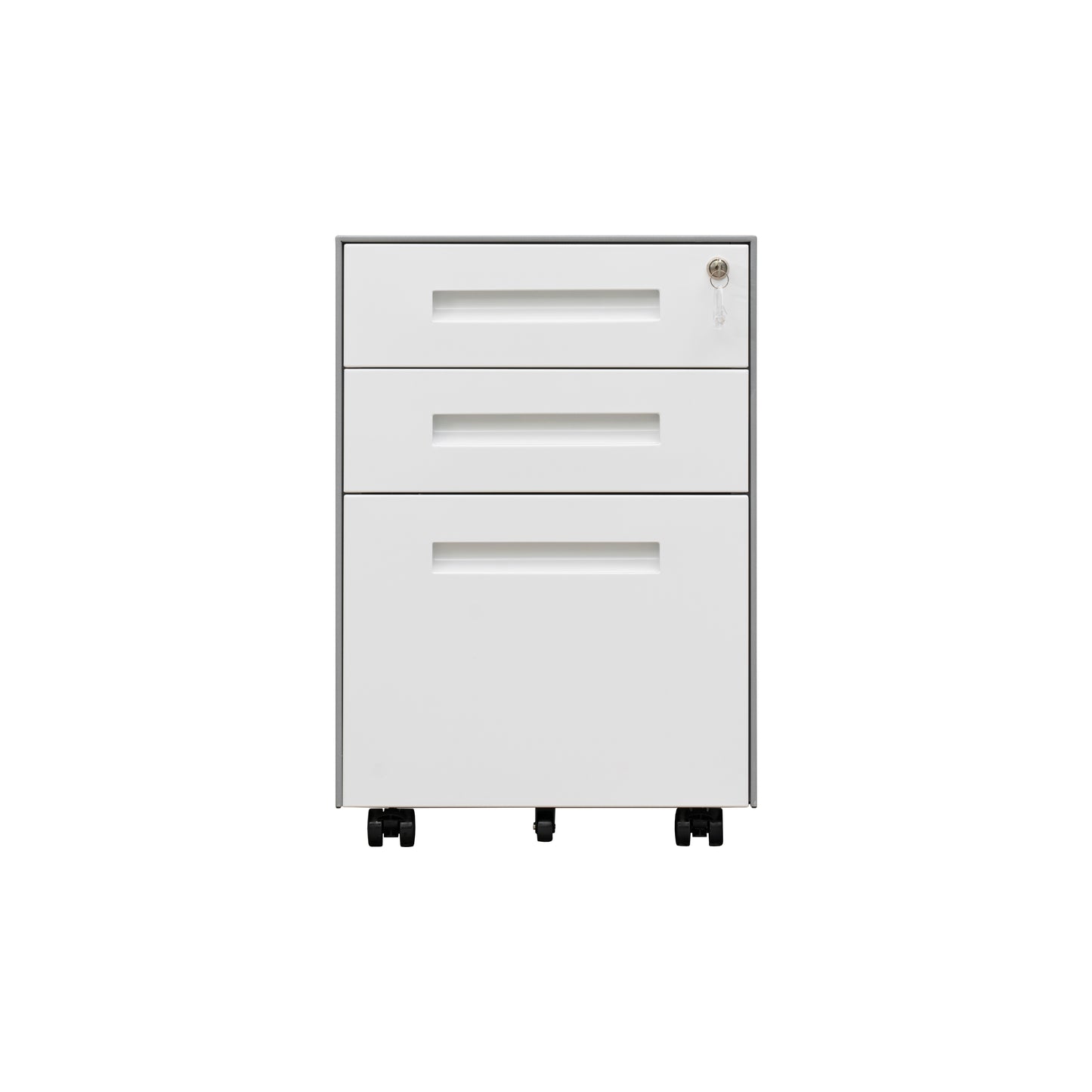 Steel File Cabinet with 3 Drawers, Lock, and Mobile Design for Home/Office