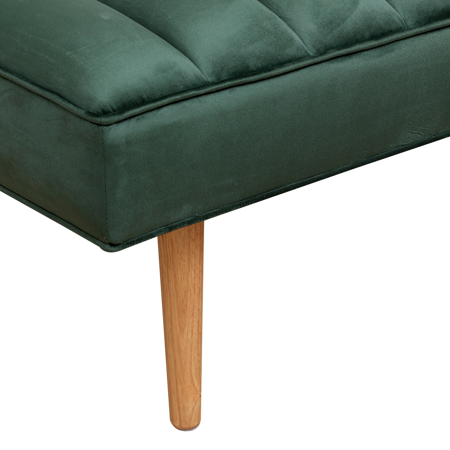 Accent Channel Tufted Ottoman Green Velvet End of Bed Bench for Bedroom, Living Room, Entryway (Green)