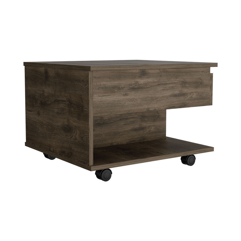 Elevate Dark Brown Lift Top Coffee Table with Casters