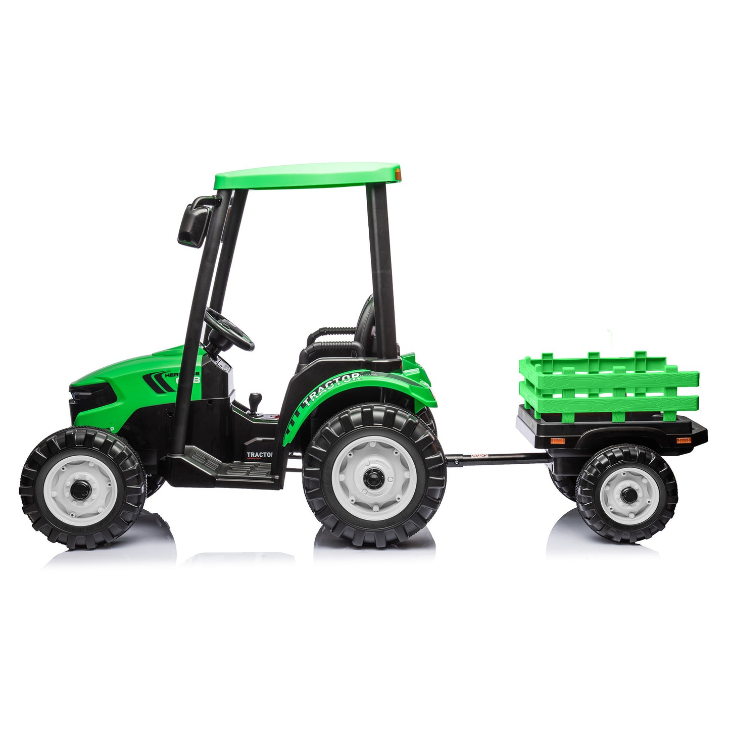 24V Kids Electric Tractor with Trailer - Green