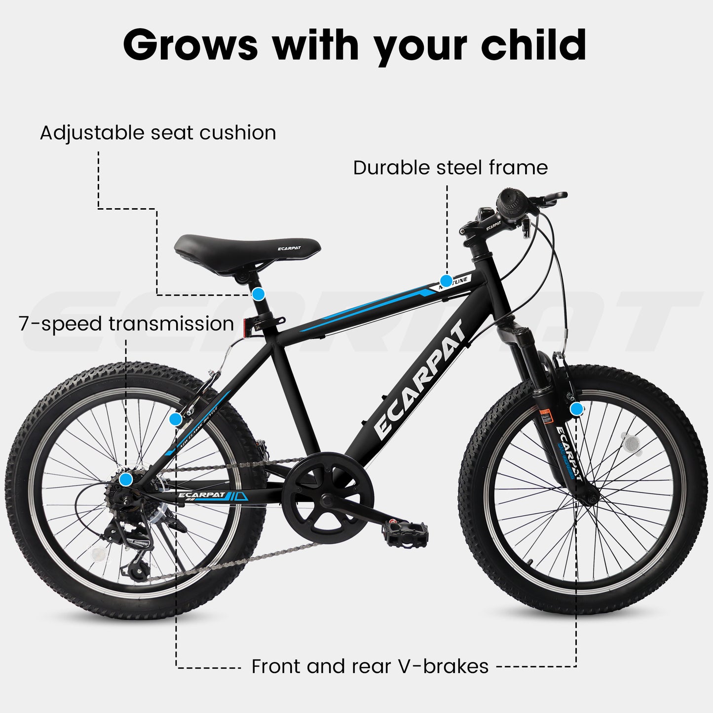 A20215 Kids Bicycle 20 Inch Kids Montain Bike Gear Shimano 7 Speed Bike for Boys and Girls