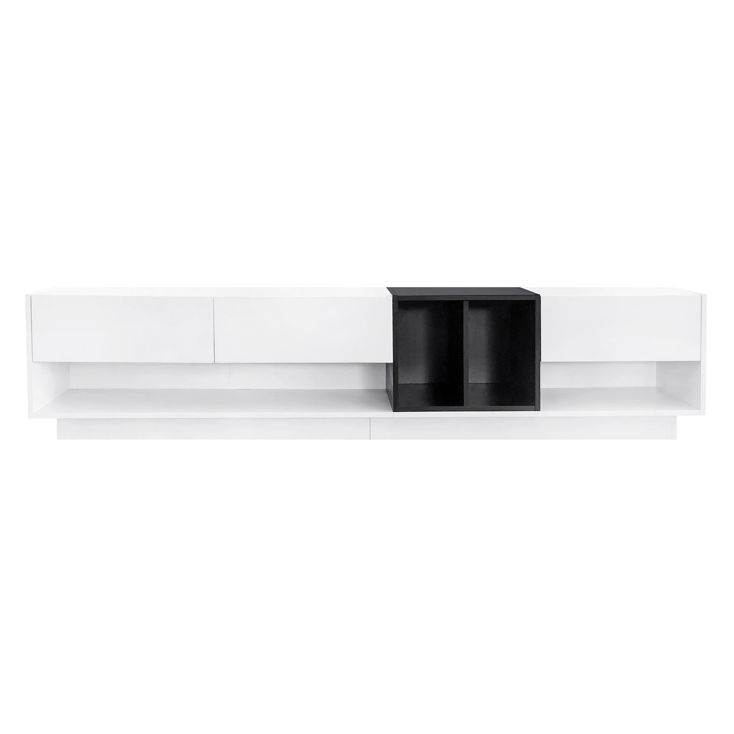 Elegant Two-Tone Media Console with Versatile Storage Solution for Living Room