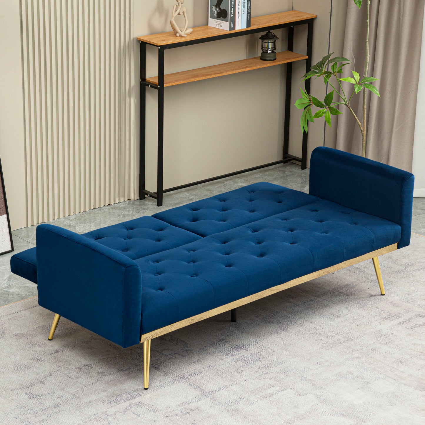 Convertible Futon Sofa Bed, Modern Reclining Futon Loveseat Couch with 2 Pillowa Sleeper Sofa for Dorm Room Living Room Bedroom Office