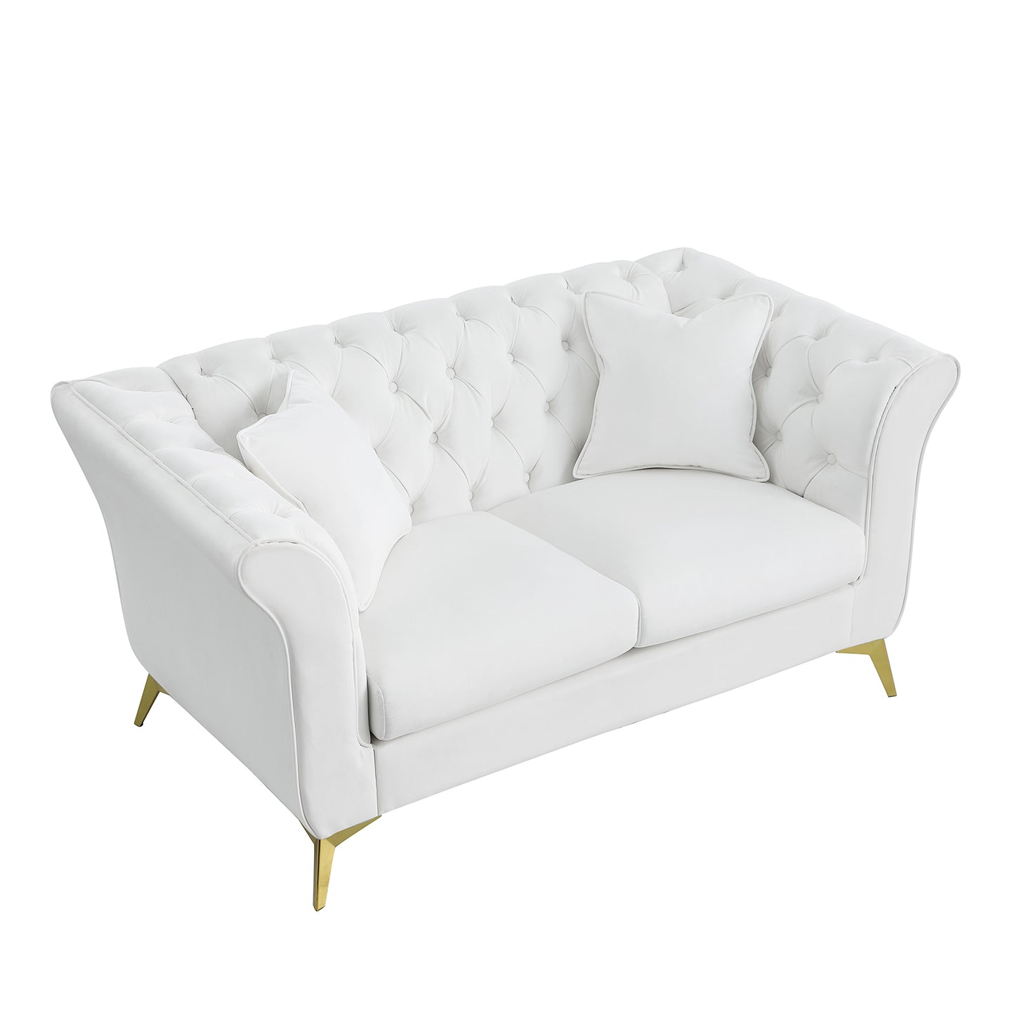 Chesterfield sofa ,Stanford sofa ,  high quality Chesterfield sofa ,White color , tufted and wrinkled fabric  sofa;contemporary Stanford sofa .loverseater; tufted sofa with scroll  arm and scroll back