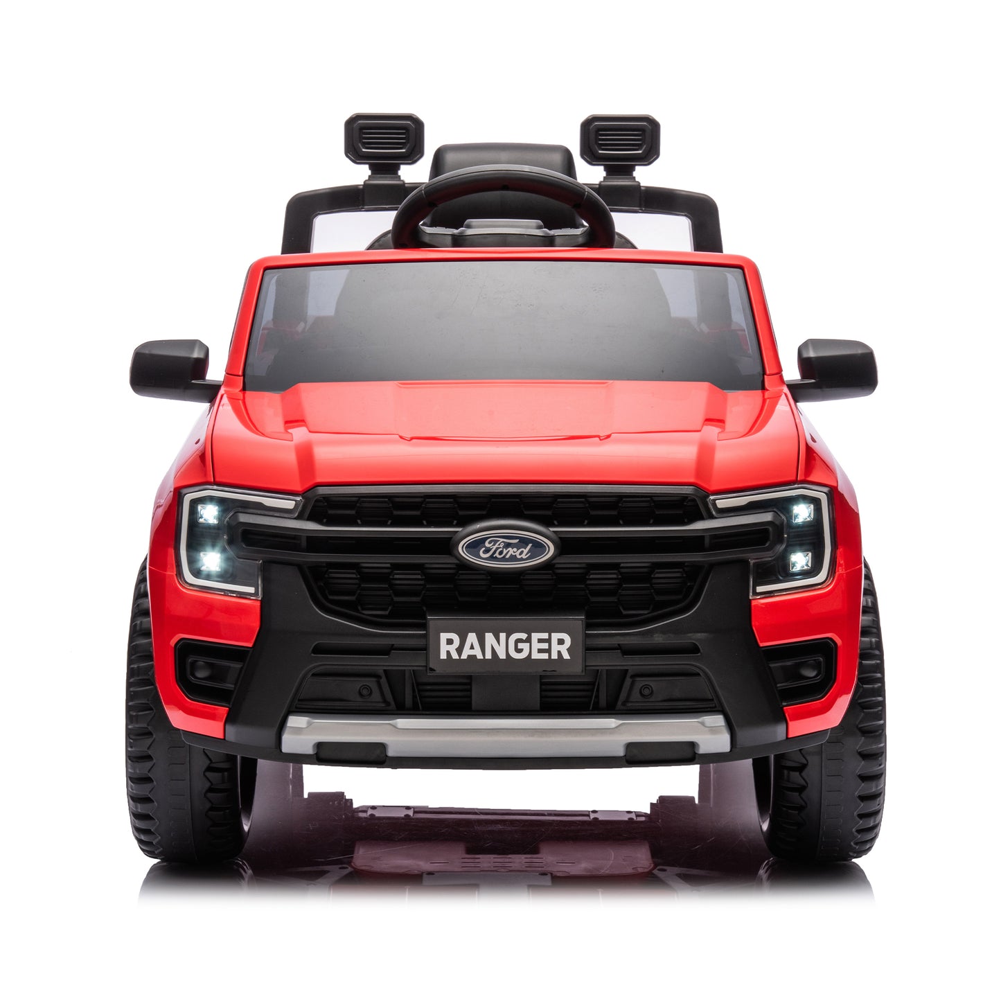 12V Kids Ride On Car W/Parents Remote Control,Licensed Ford Ranger,2WD,Rear wheel suspension,Low Start,Headlight,Horn,MP3,Bluetooth,Adjustable speed,Speed 1.86-4.97 mph for kids aged 3-6.