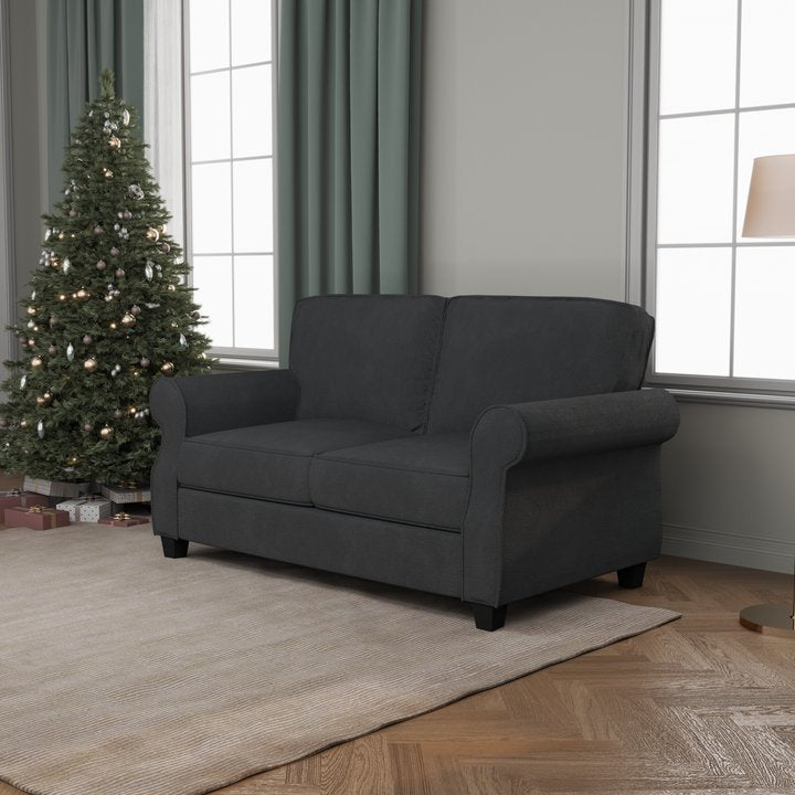 ZINUS Josh Loveseat Sofa, Easy, Tool-Free Assembly,Dark gray