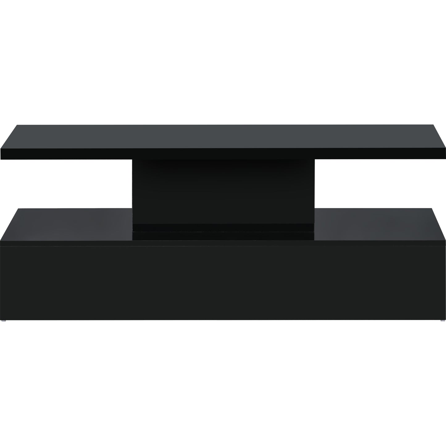 Modern LED Coffee Table with 16 Colors and Remote Control - Black