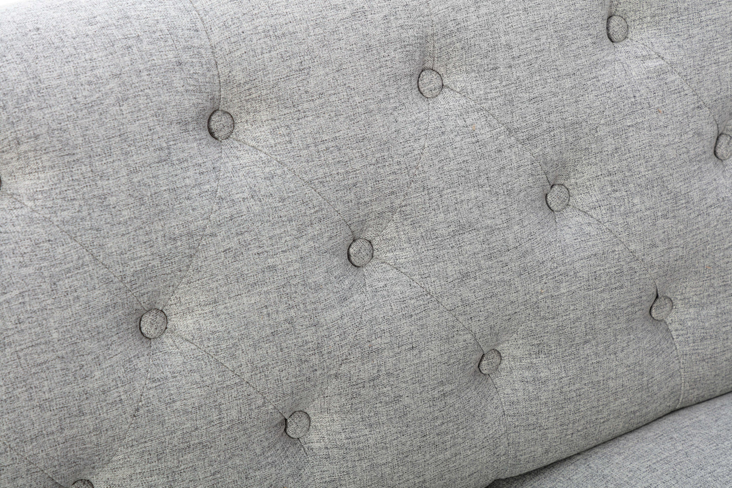 Elegant Grey Linen Sofa with 2 Pillows