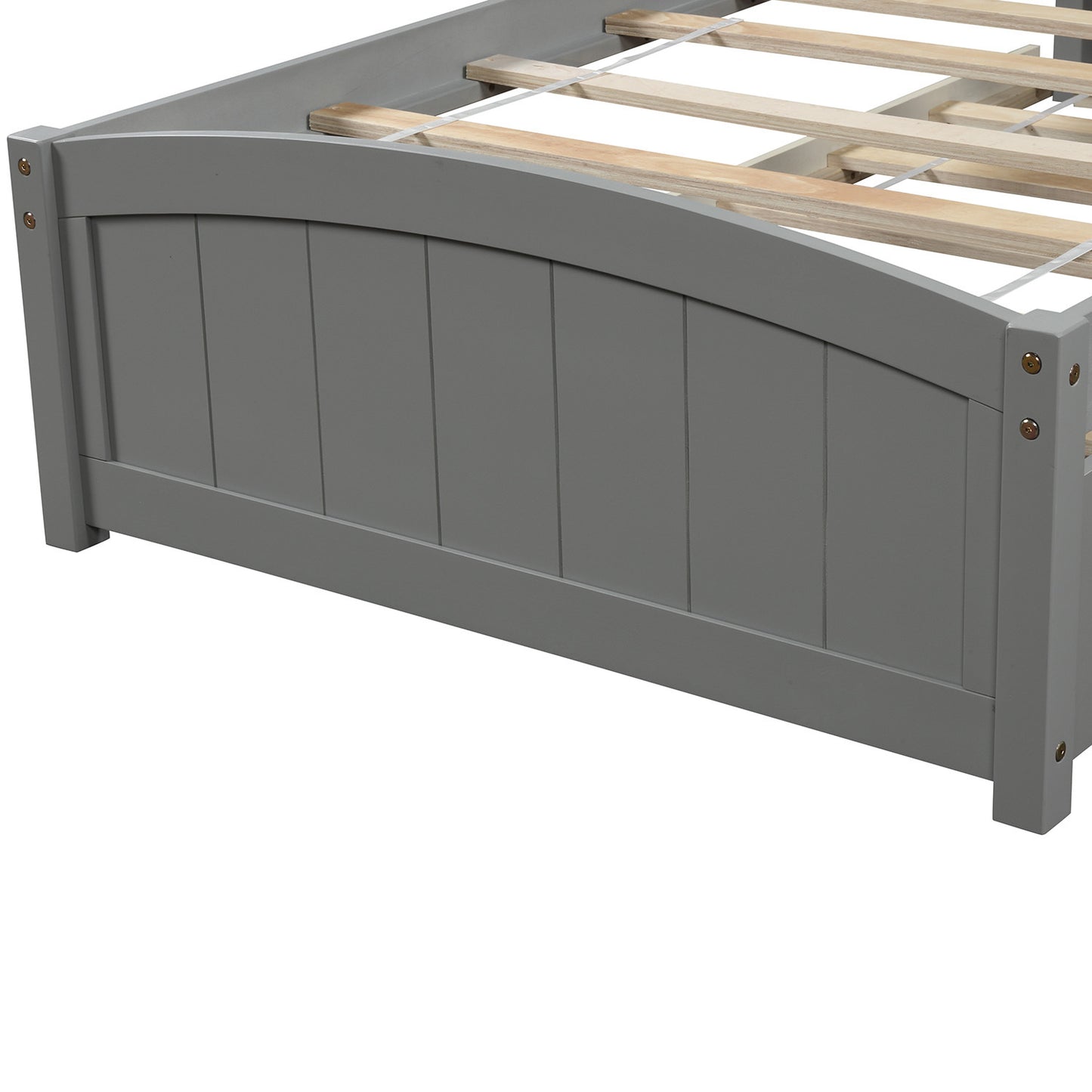 Twin size Platform Bed with Trundle, Gray