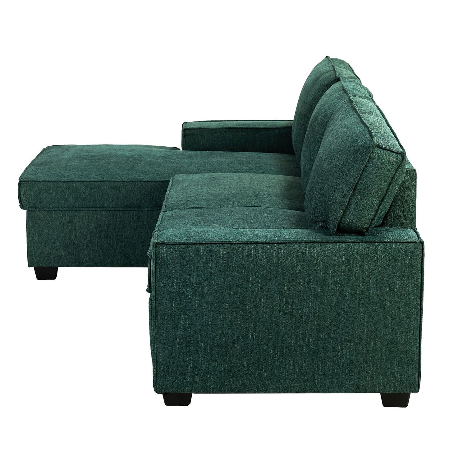 Celadon Pull Out Sleeper Sofa & Chaise-TEAL