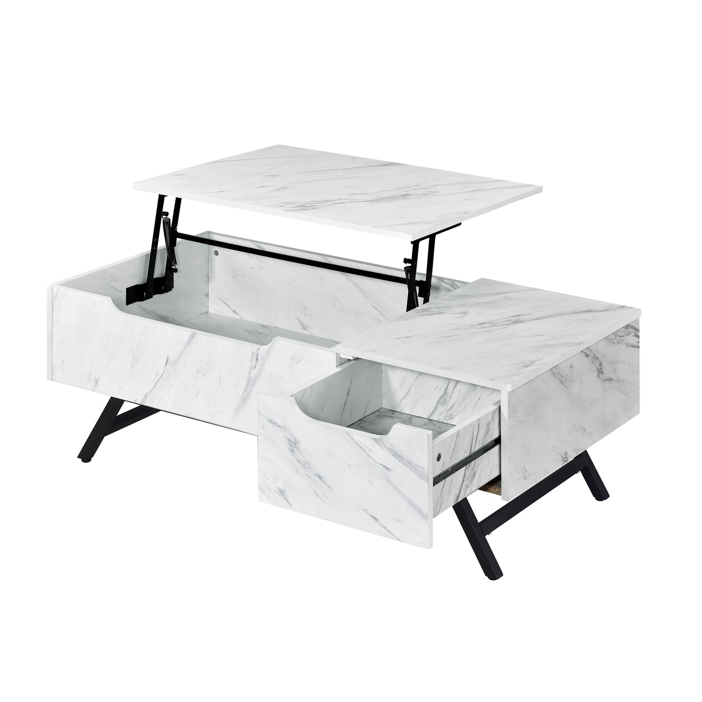 Throm Coffee Table with Lift Top in White Finish LV00830