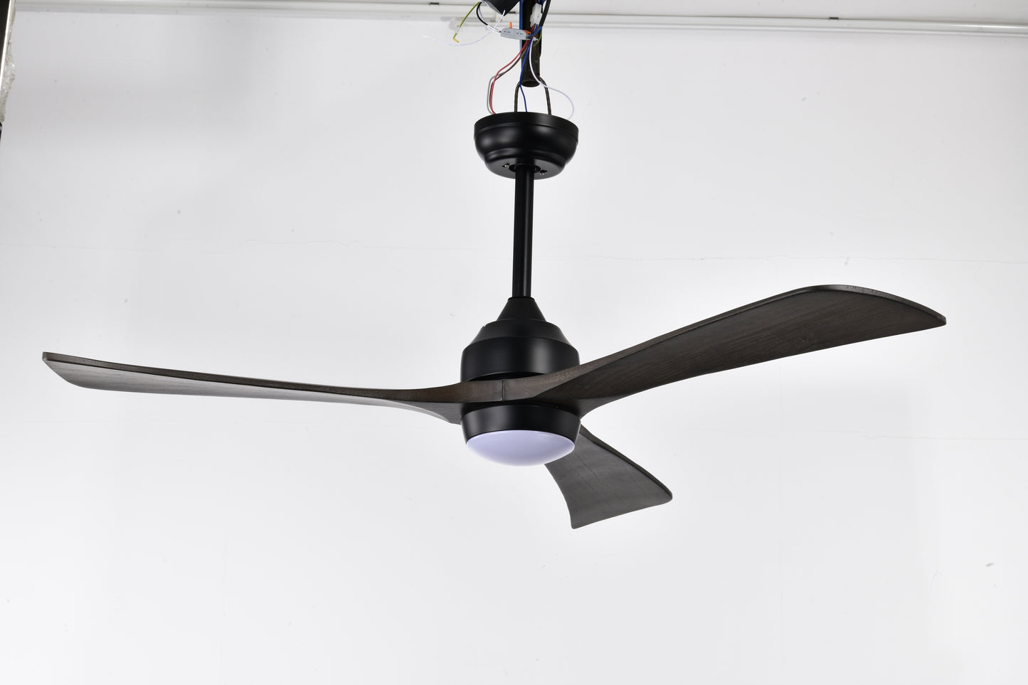 52-Inch Matte Black Ceiling Fan with Black Walnut Blades and Remote Control