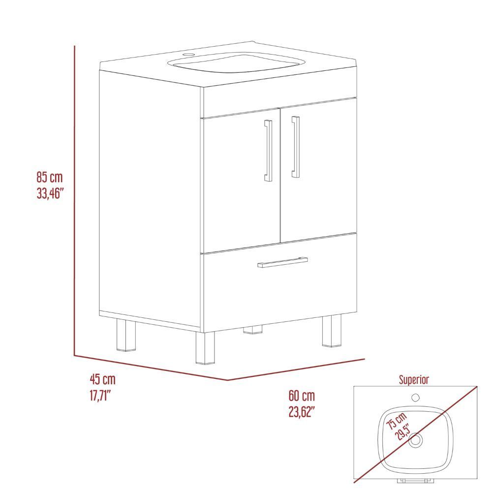 Single Bathroom Vanity Mayorca, Bathroom, Light Gray