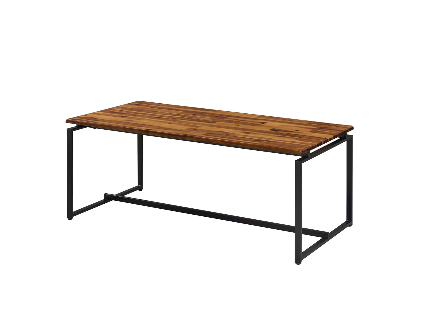 3-Piece Industrial Oak and Black Coffee and End Table Set