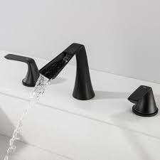 Black Matte Two-Handle Widespread Bathroom Faucet