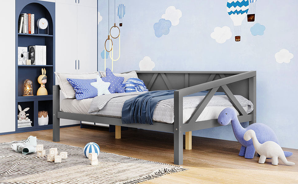 Full size Daybed, Wood Slat Support, Gray