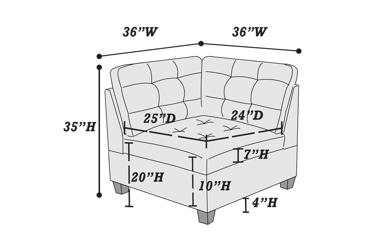 Antique Grey Leatherette Modular Sectional Sofa Set with 6 Pieces