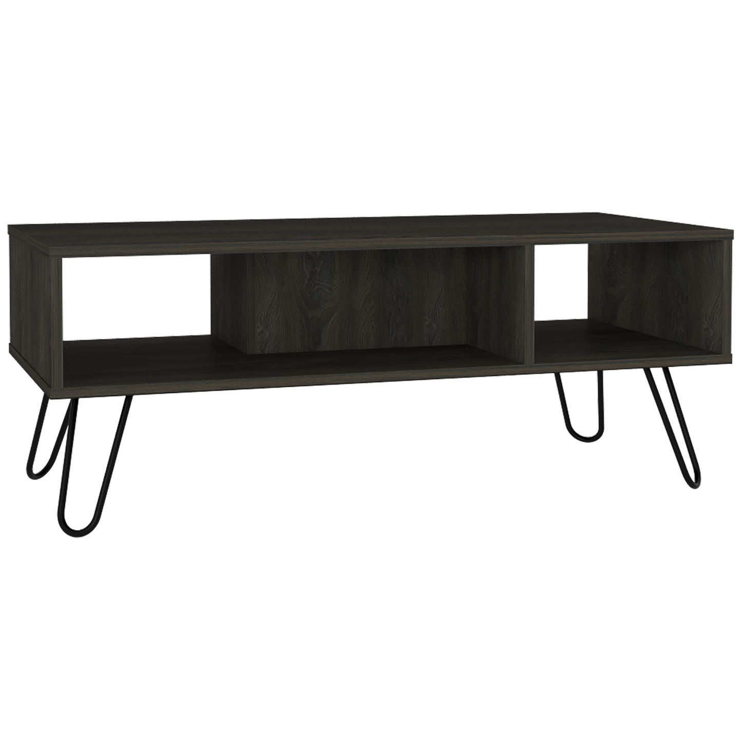 Minnesota Charcoal Coffee Table: Elegant Charcoal Coffee Table with Metallic Legs