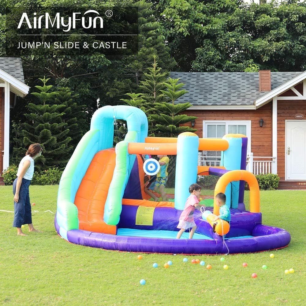 Inflatable Bounce House with Water Slide and Air Blower