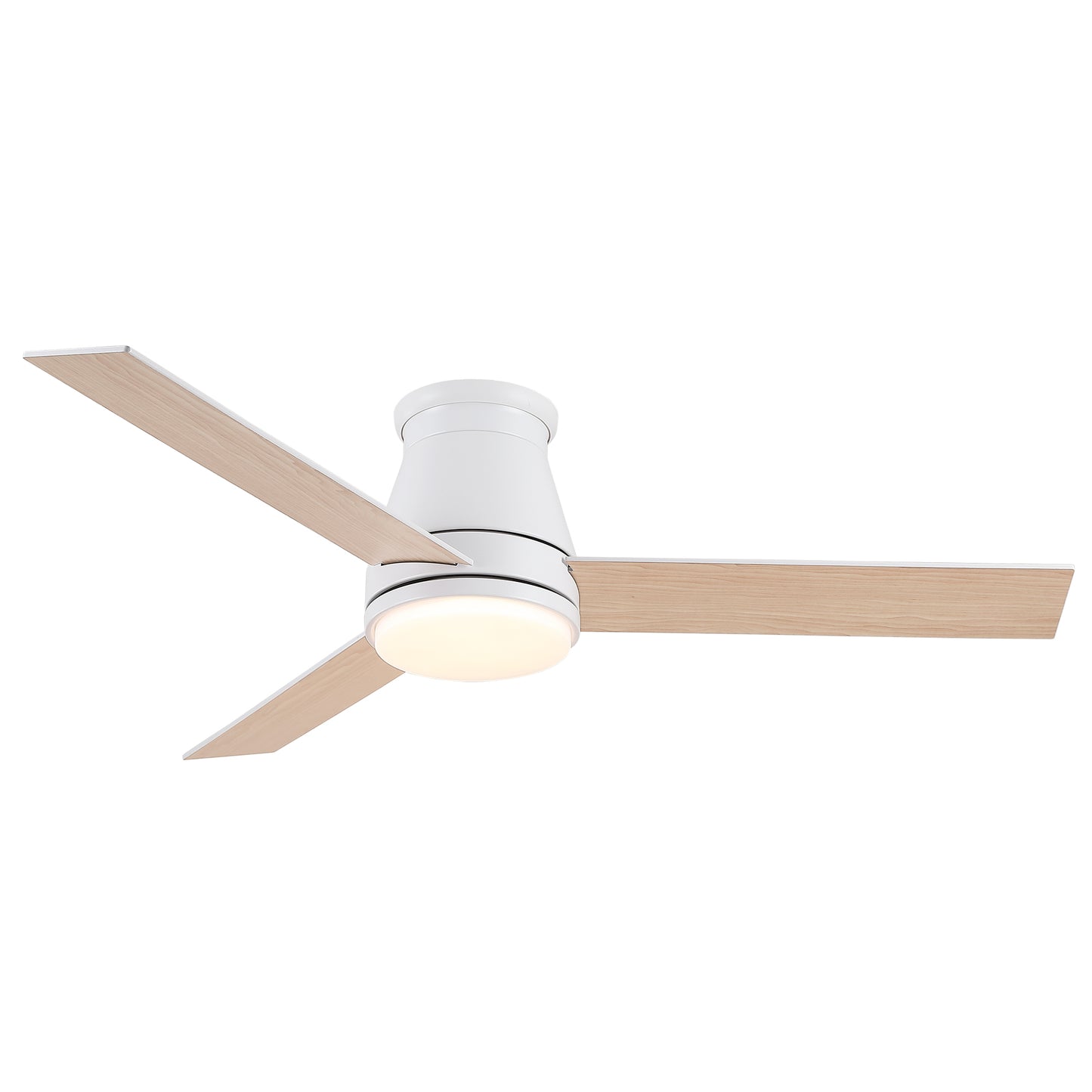 YUHAO 48 White Low Profile Ceiling Fan with LED Lights