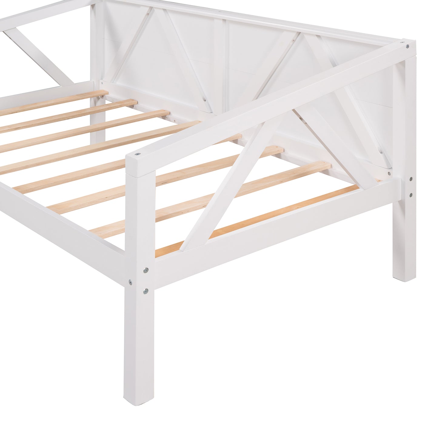 Twin size Daybed, Wood Slat Support, White