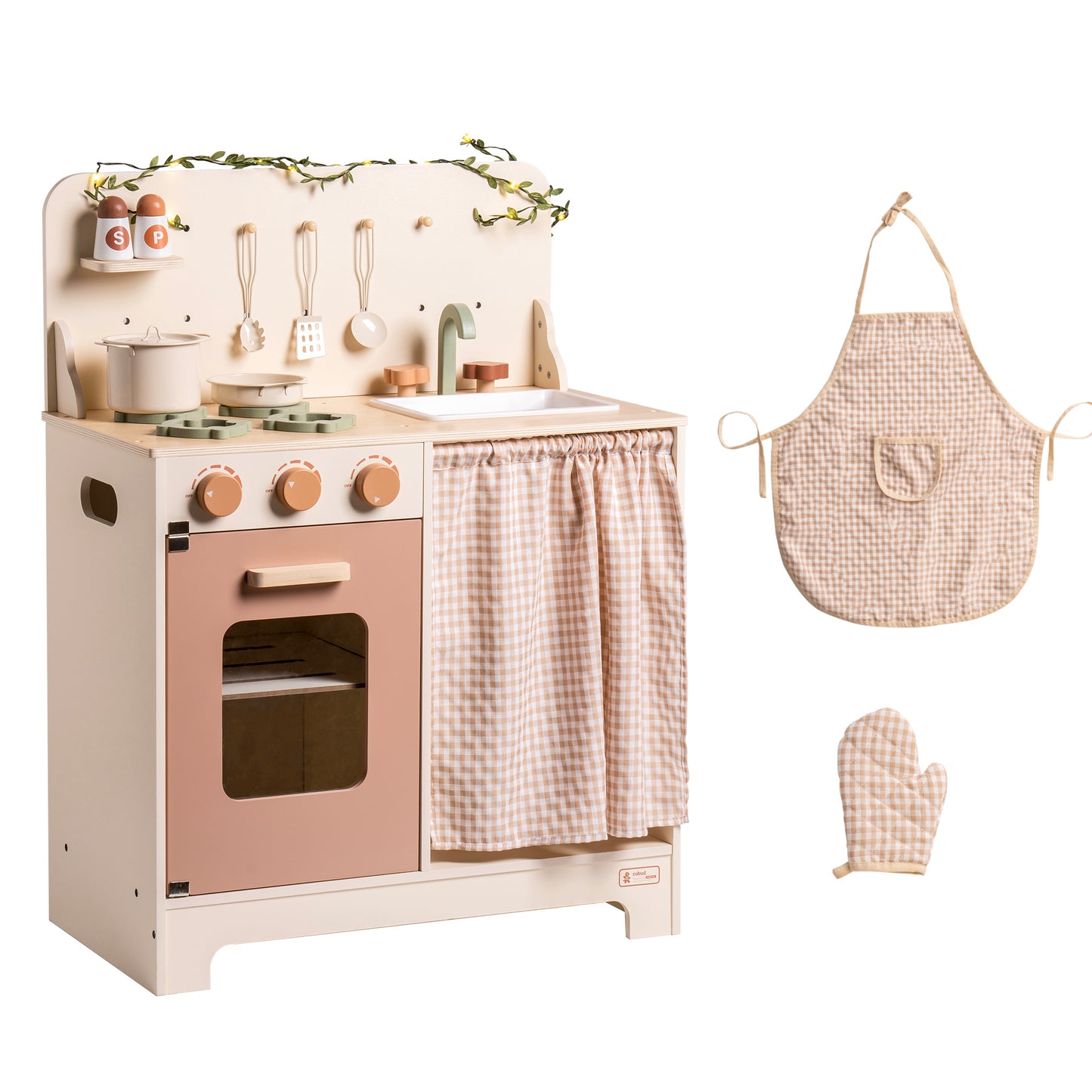 Cream Kitchen Playset with Bohemian-inspired Design for Kids