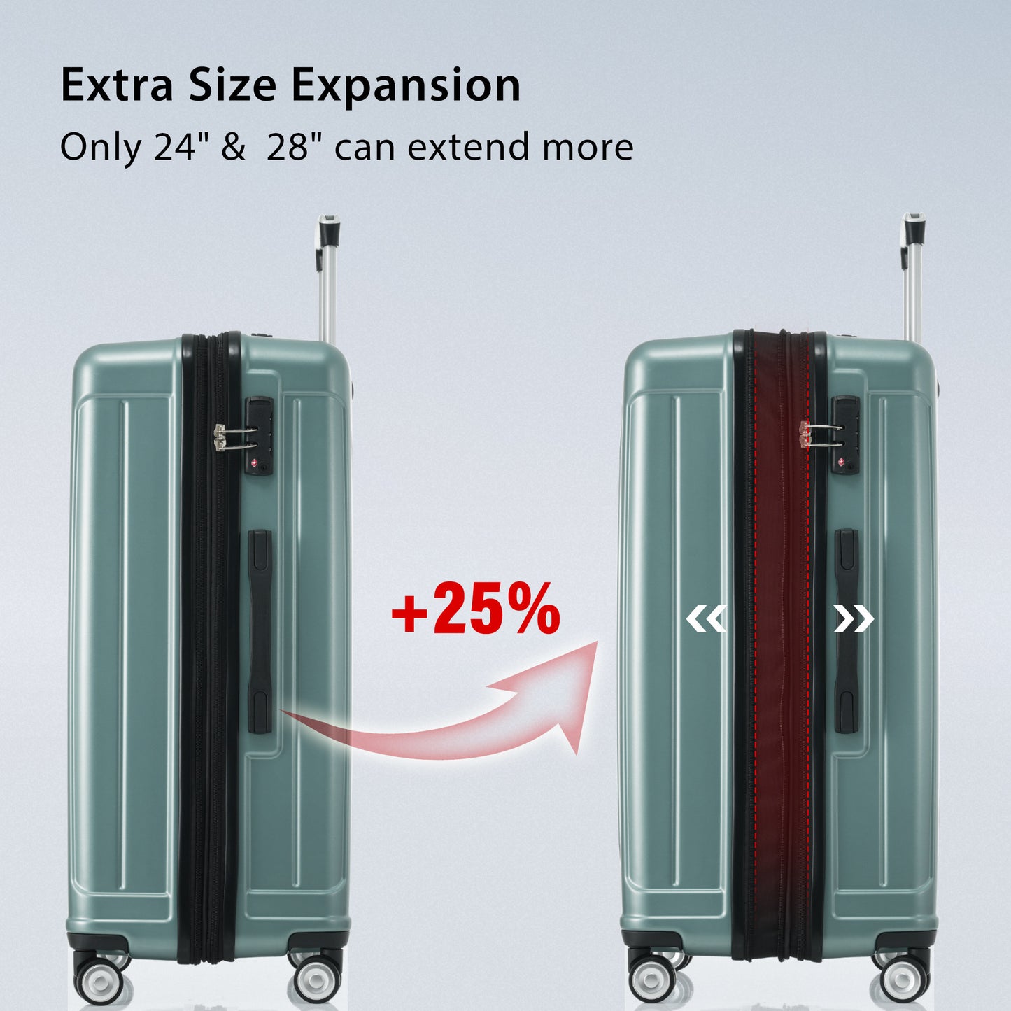 Hardside Luggage Sets 3 Pieces, Expandable Luggages Spinner Suitcase with TSA Lock Lightweight Carry on Luggage 20inch 24inch 28inch