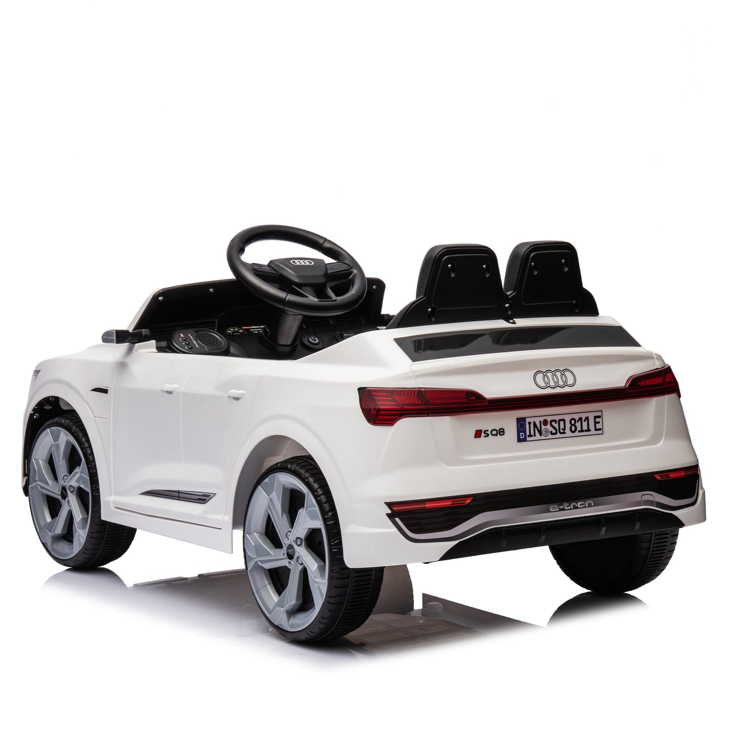 12V Kids Ride On Electric Car w/Parents Remote Control,Licensed Audi SQ8 for Kids,Dual Drive,Suspension,Hanging start,Three speed adjustable Music,Volume Control,LED Lights for Kids Aged 3-6.