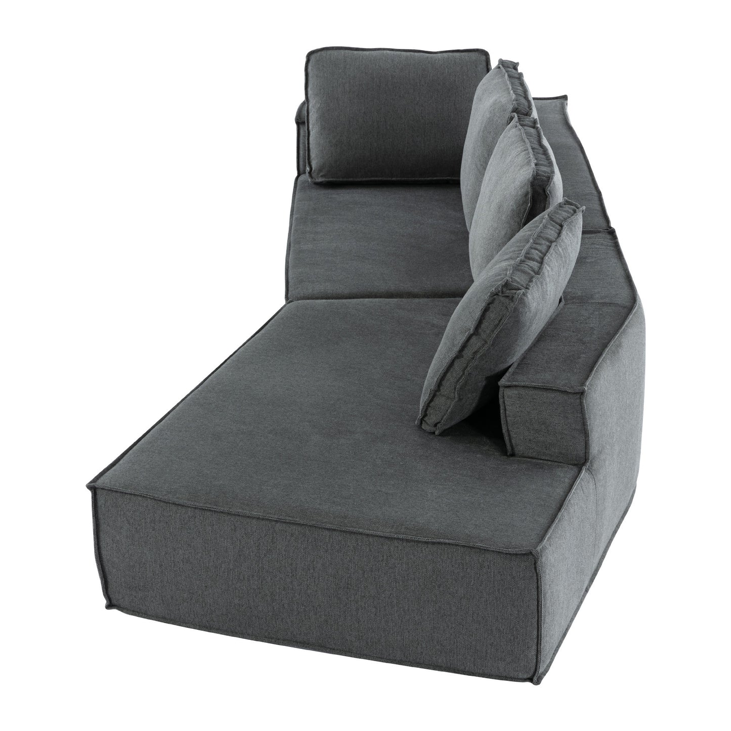 Modern Grey Chaise Lounge Sofa with Clean Lines