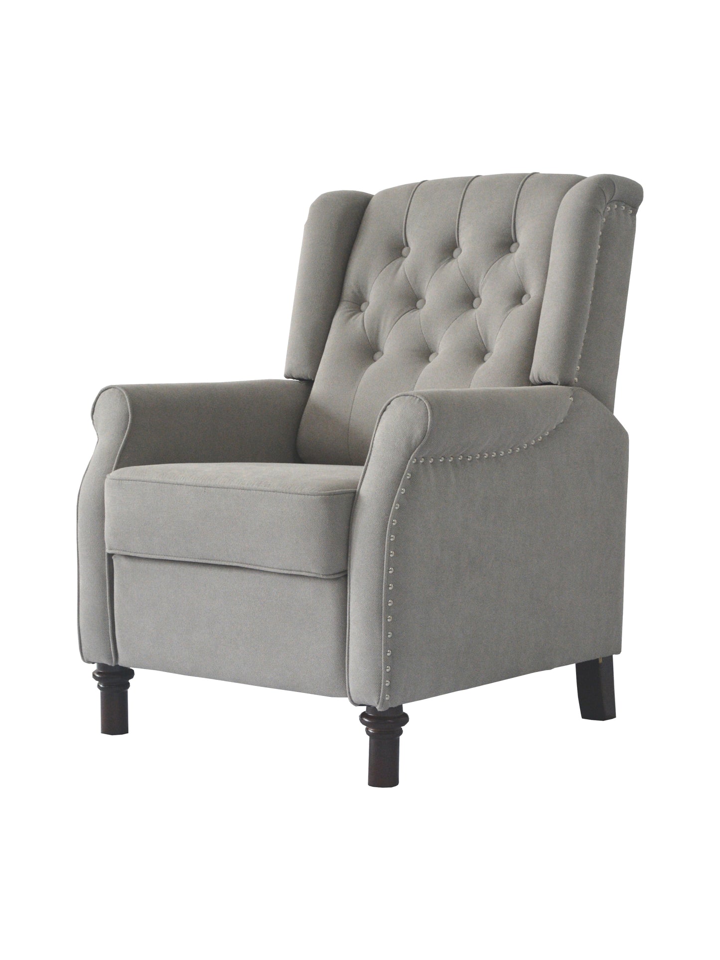 Redde Boo Light Gray Recliner Sofa Chair with Manual Push Back